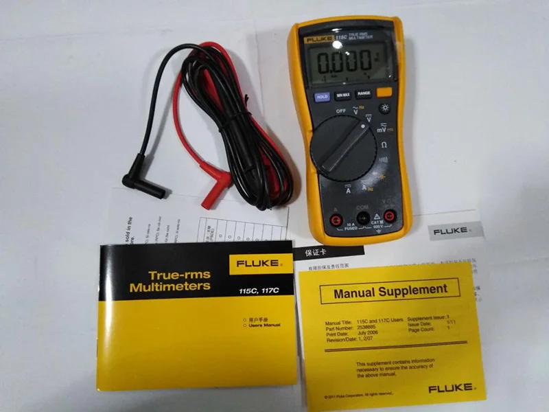 Fluke 115C \ 116C \ 117 мультиметр тестер цифровой многофункциональный мультиметр портативный цифровой тестер для AC/DC истинный среднеквадратичный тестер