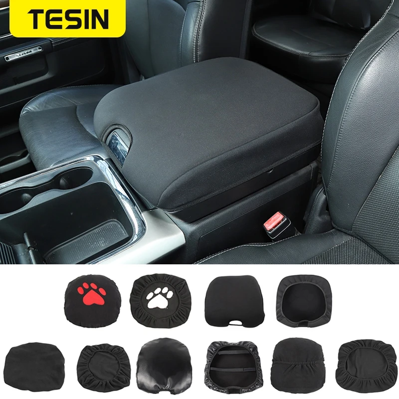 

TESIN Armrest Covers For Dodge RAM 1500 Car Armrest Storage Box Pad Decoration Cover For Dodge RAM 1500 2010-2017 Accessories