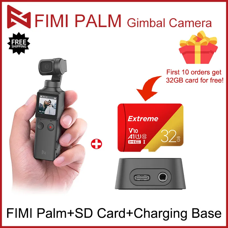 В наличии! FIMI ладони 4K HD 3 осевой портативный монопод с шарнирным замком Камера