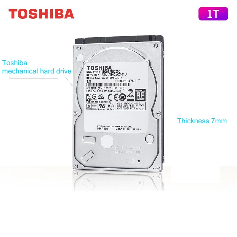 TOSHIBA MQ04ABF100 1TB Laptop Notebook Hard Drive Disk HDD HD 1000GB 2.5