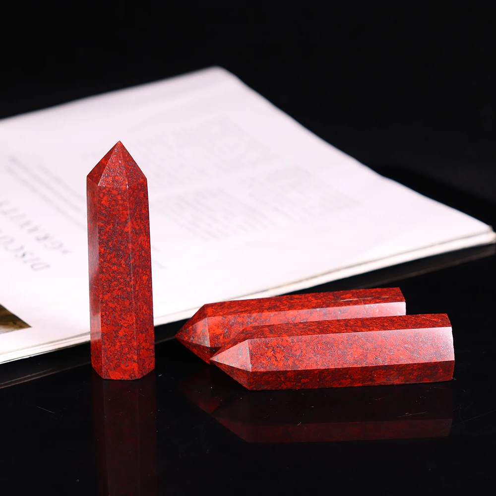 1 шт. натуральная кварцевая палочка Красный Кристалл курица кровь камень