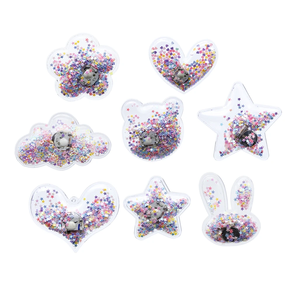 David accessories 25 шт./лот светящийся прозрачный зыбучие пески с подсветкой шейкер из пайеток звёздные самодельные Луки, украшения для дома, 25Yc7492