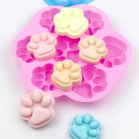 7 holes silicone cat paw ice cream cake diy cookies baking mold ice cube soap mold tray hot sale decoration molds tools