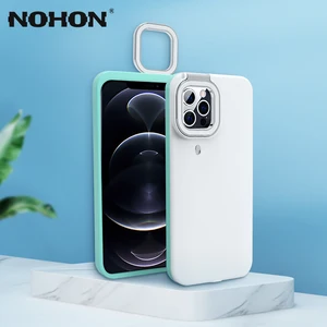 nohon case for iphone 11 fill light selfie beauty ring flash protective mobile phone fundas for iphone 11 12 pro max back cover free global shipping
