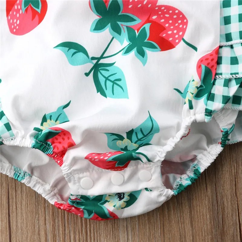 

AA Newborn Baby Girl Fashion Refreshing Jumpsuit Bodysuit Infant Headband Clothes Outfits Set