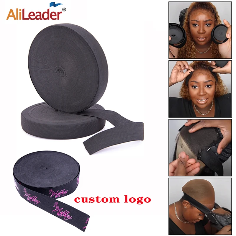 

Alileader Custom Wig Elastic Band For Lace Front Wig Black Spandex Adjustable Length Elastic Bands For Making Wig Cap Hairnets