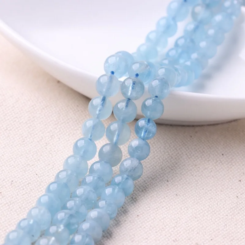 

Natural aquamarine beads bracelet
