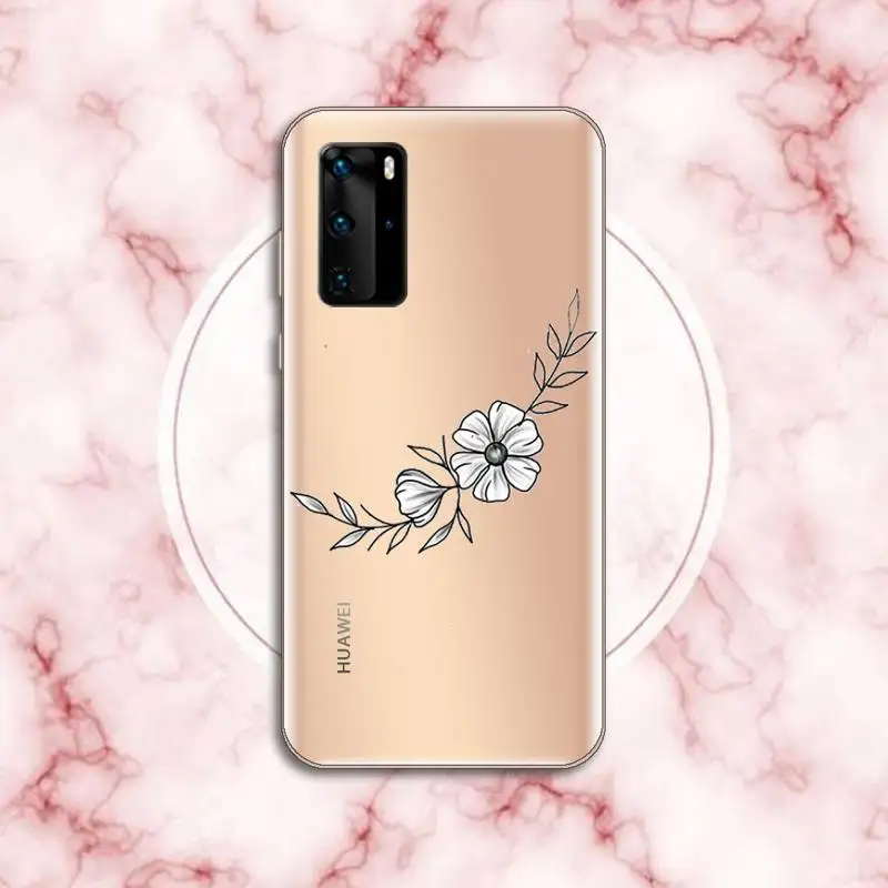 

Rose flower peony skeleton snake Phone Case Transparent for Huawei P honor 8 10i 20 30 40 smart 2019