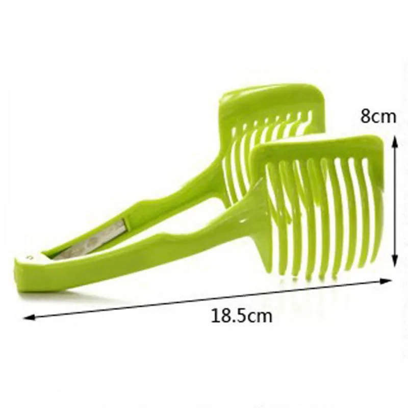 

Green Handheld Circular Lemon Slices Tomato Slicer Creative Vegetable Onion Cutting Holder Slicer Tool Gadget Kitchen Accessoriy