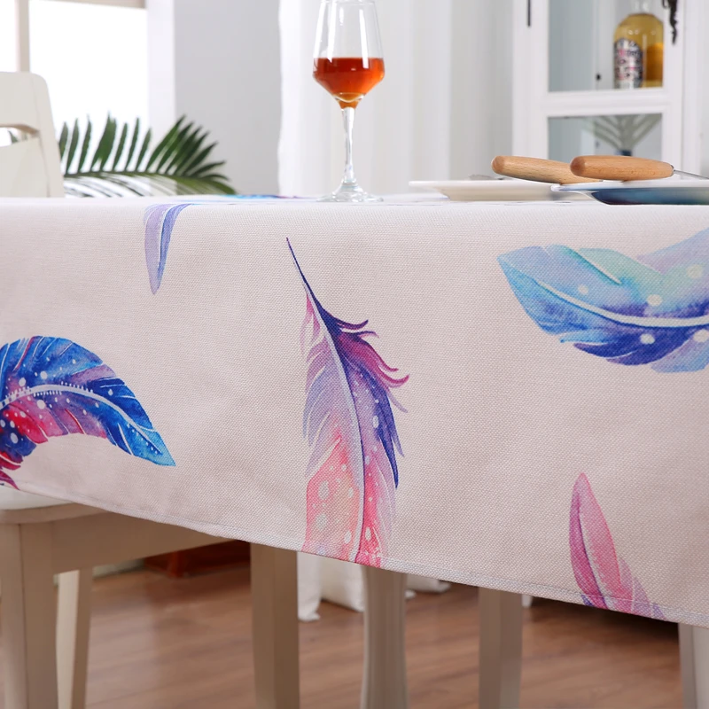 

Cotton And Linen Wedding Tablecloth Rectangular Country Style Lattice Printing Table Cover Tablecloth Kitchen Home Decoration