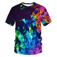 2021 summer short sleeved mans t shirt fashion brand 3d printed fluorescent reflective t shirt oversized t shirt