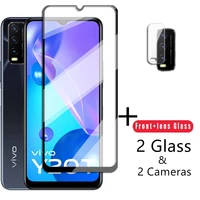 4 in 1 2 5d tempered glass for vivo y20t glass for vivo y20t y20 y20g y21 y21s y73 y53s y17 screen protector camera 9h lens film