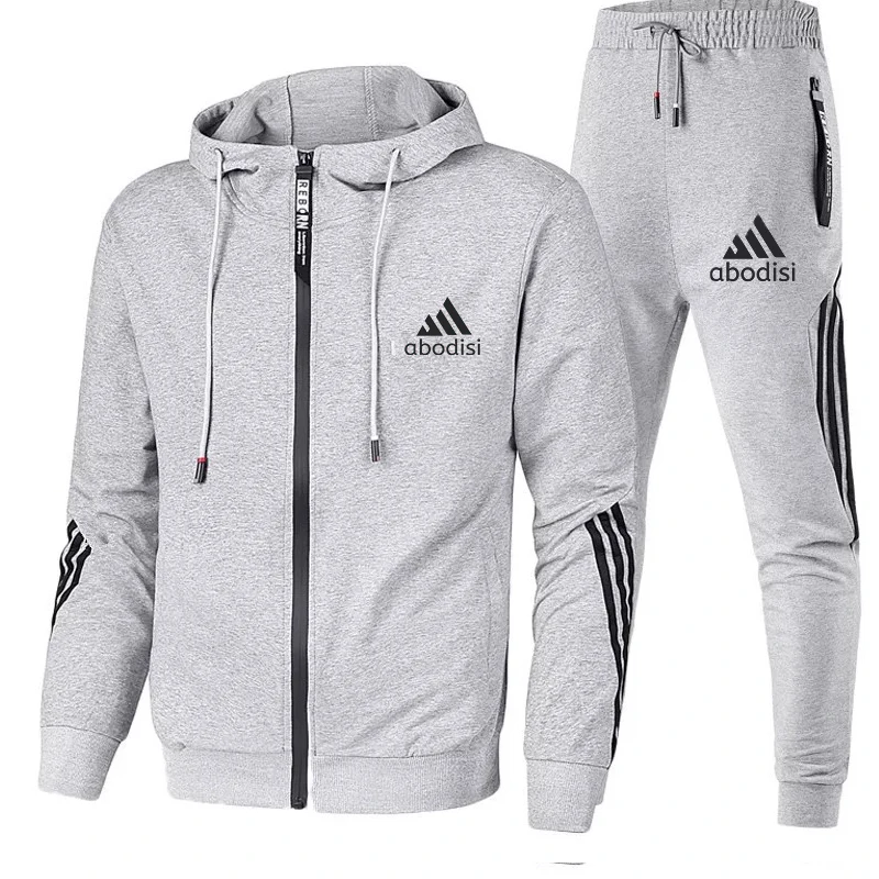 

Ropa Deportiva de dos piezas a rayas para hombre, pantalones deportivos para exteriores, primavera y otoÃ±o, 2020