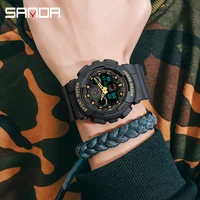 sanda military sports mens watches waterproof dual display quartz watch men wristwatch for male clock relogios masculino 3099