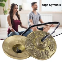 new 1 pair yoga cymbals brass cymbal bell chimes tibetan buddhist style tingsha meditation yoga accessory instrument cymbals