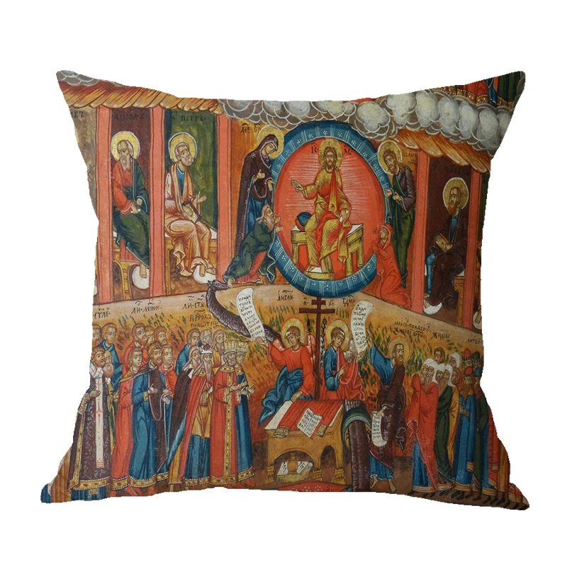 Наволочка из хлопка и льна с Христом пантокраратором наволочка православная
