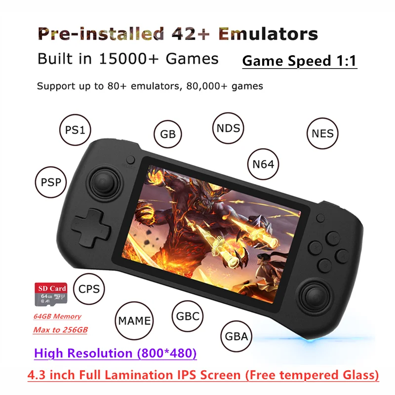 HEYNOW Raspberry Pi CM 3L GP430 Ретро игровая консоль 4 3 дюйма IPS Retropie OS Wifi TV HD Выход онлайн ТВ