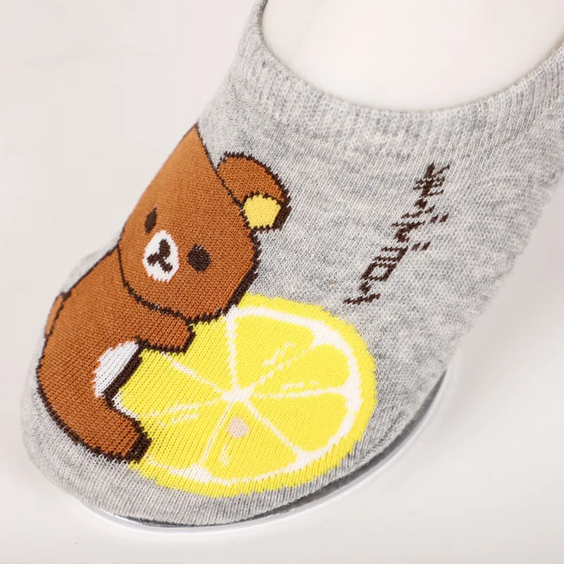 

Women Thin Sock Lovely Ladies Rilakkuma Bear Socks Colorful Unisex Ankle Casual Cotton Sox Girls Spring Summer Trendy Skarpetki