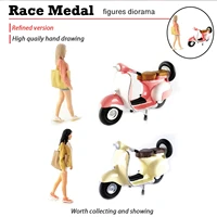 hand painted 164 figure girl motorcycle resin doll layout diy projects train railway miniature scenes movie character s gauge