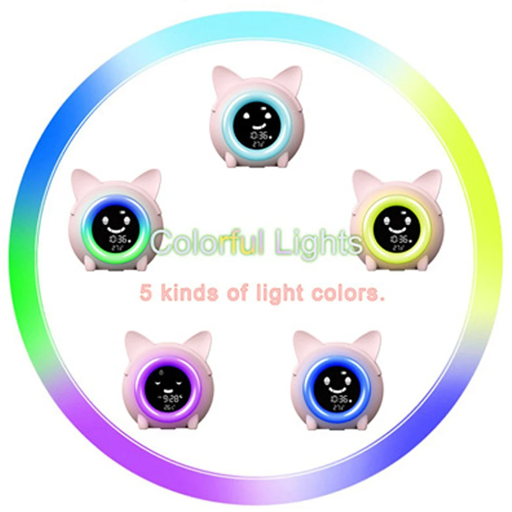 

Timer Switch Alarm Clock Kids Temporizador Digital Children Sleep Training Clock Cartoon Shape Pink For Bedroom Birthday Gift