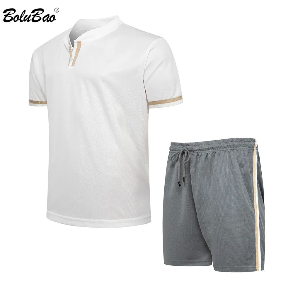 

BOLUBAO Summer Men Shorts Sets New Short Sleeve T Shirt +Shorts Male Tracksuit Brand Clothing 2 Pieces Sets Men's