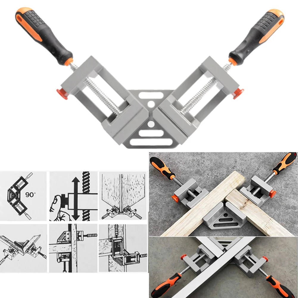 

90 Degree Quick Release Corner Clamp Right Angle Welding Woodworking Carpenter Photo Frame Clamping Tools Aluminium Alloy