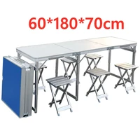 outdoor large folding table and chair set portable garden table aluminum alloy business desk beach table barbecue picnic table