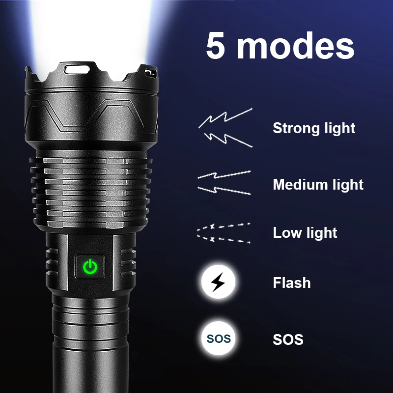 저렴한 새로운 XHP199 16 코어 윅 슈퍼 강력한 Led 손전등 18650 야외 토치 라이트 XHP90.2 방수 IPX8 충전식 플래시 라이트