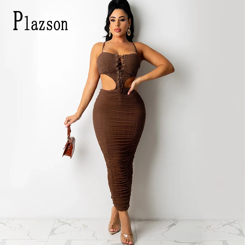 

Женское платье на бретелях-спагетти, с открытой спиной