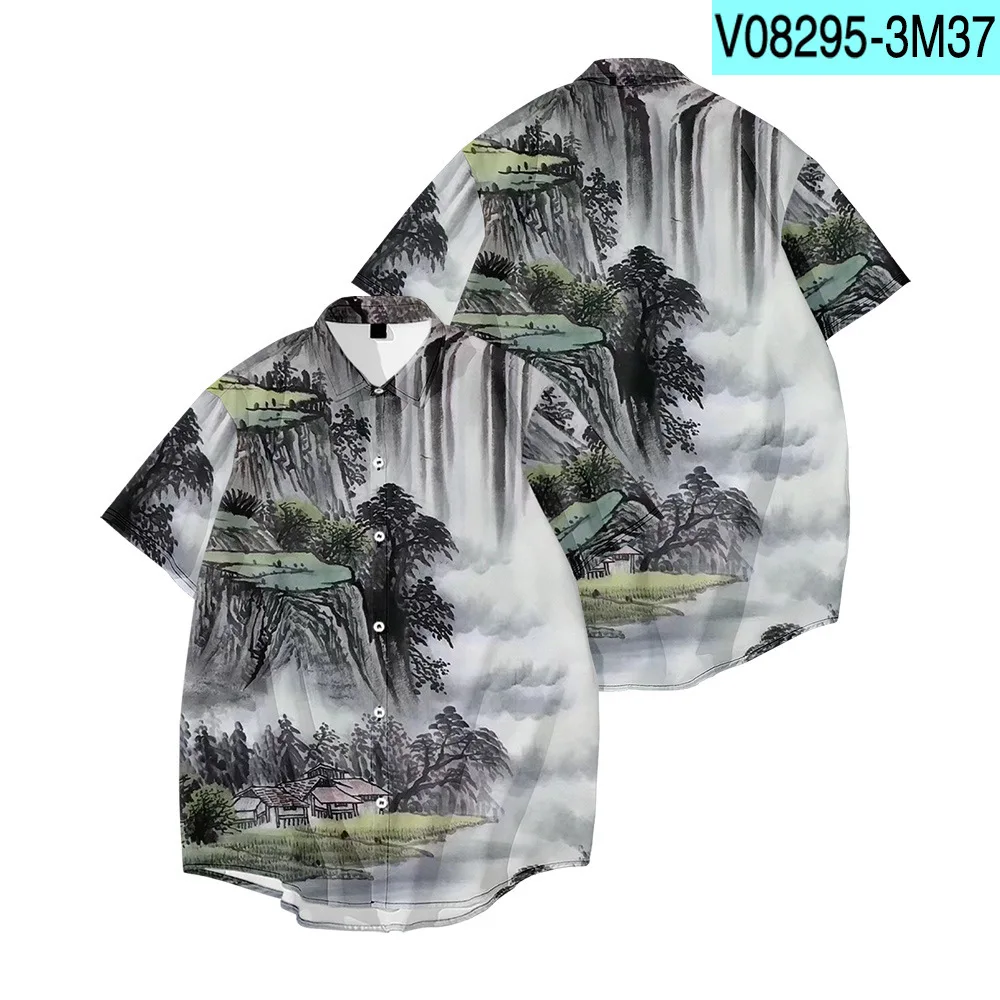 

Fashion Printed Summer Men Hawaiian Shirt Short Sleeve Streetwear Chic Blouse Beach Camisas S-6XL