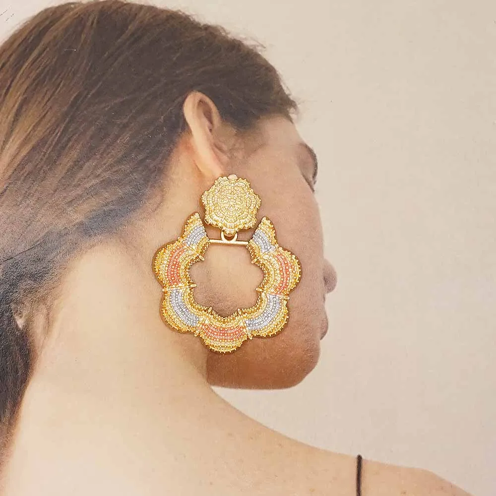 Модные массивные серьги 2020 большие геометрические в форме цветка круглые