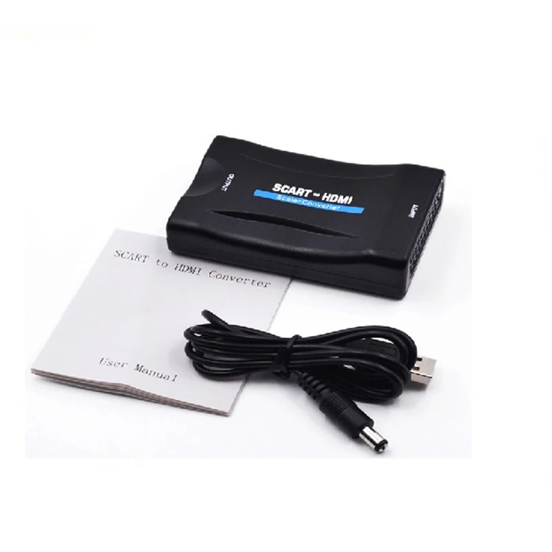 1080P SCART К HDMI видео аудио высококлассный конвертер адаптер для HD tv DVD для Sky Box STB Plug and Play с кабелем постоянного тока
