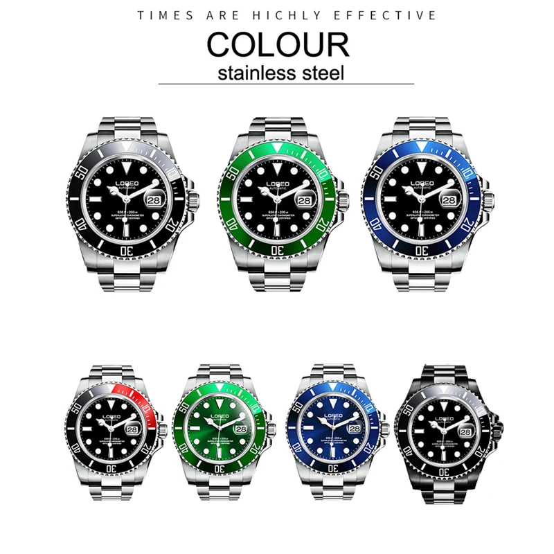 LOREO мужские часы Топ бренд класса люкс бизнес автоматические Дайвинг