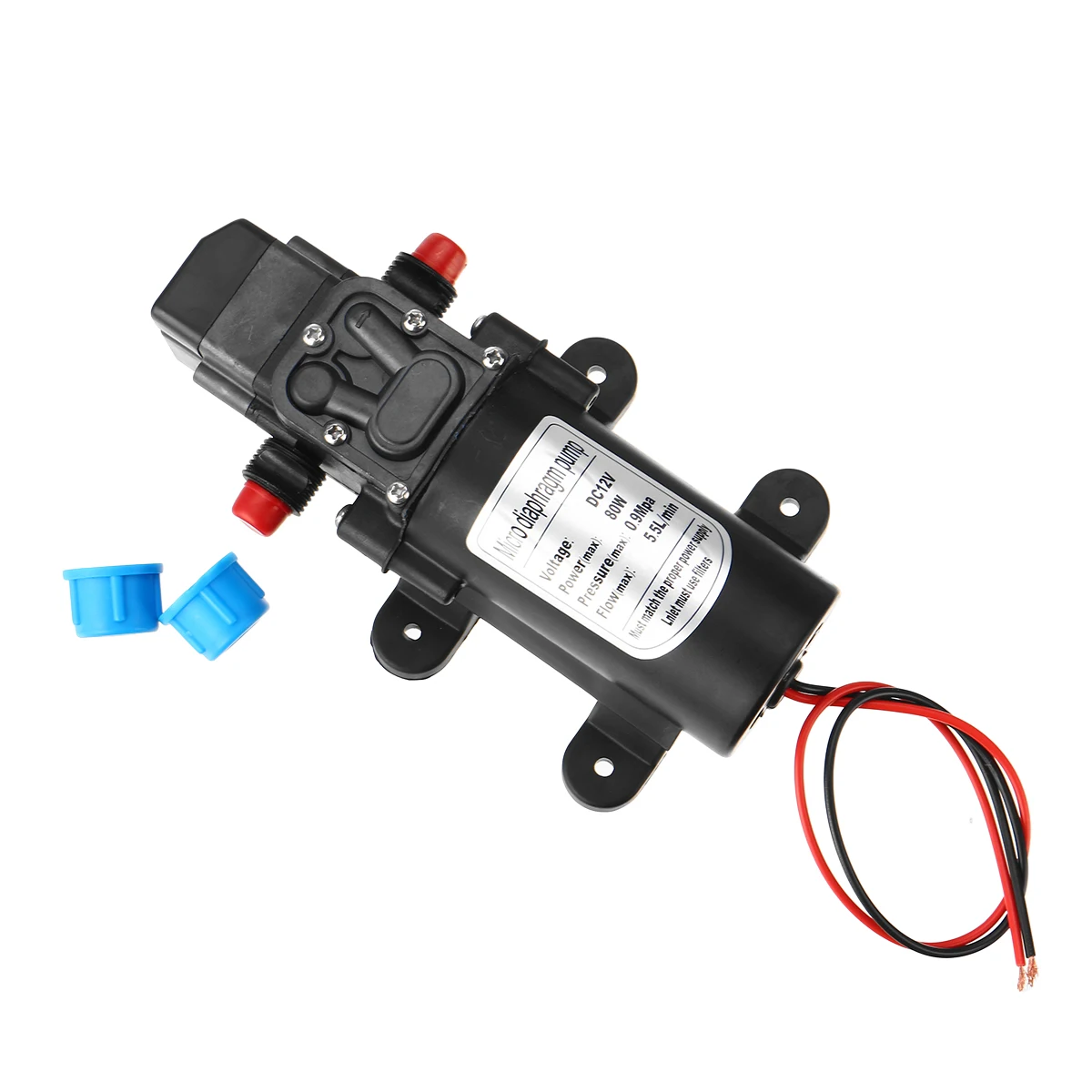 

5.5L/min High Pressure Car Washing Spray Water Pump 0.9Mpa DC 12V 80W Micro Electric Diaphragm Water Pump Automatic Switch