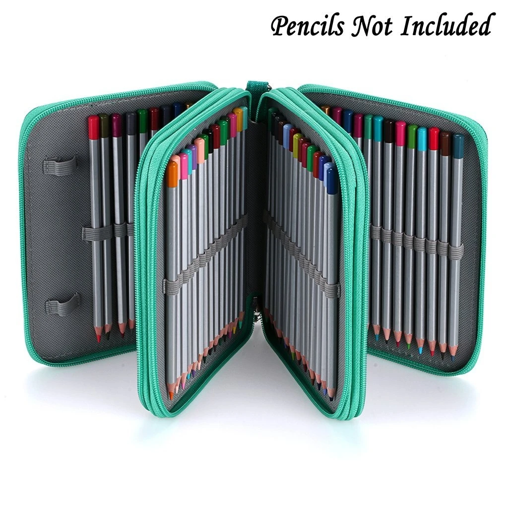 

72 Slots School Pencil Case For Colored Pencil Watercolor Pen Markers Organizers Multifunction Stationery Pouch Supplies