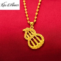 kissflower nk133 fine jewelry wholesale fashion woman girl birthday wedding gift calabash abacus 24kt gold pendant necklaces