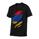 Рваная Ar Для мужчин ia флага Ar Для мужчин ian Ереван страны Футбол аниме Для мужчин T футболка большого размера; Сезон лето