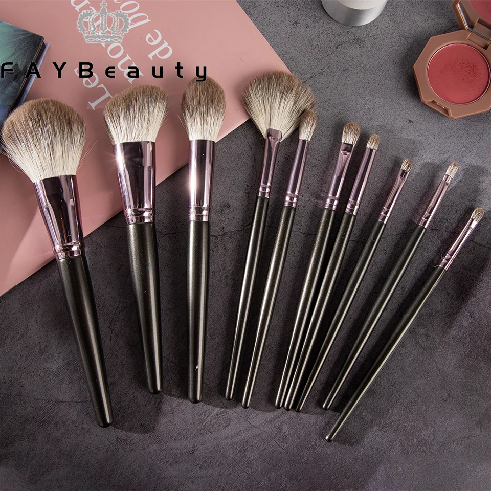 

FAYBeauty 10PCS Makeup Brushes Set Blush Powder Eye Shadow Eyeliner High Quality Brush Set Face Professional Cosmetics Brushes