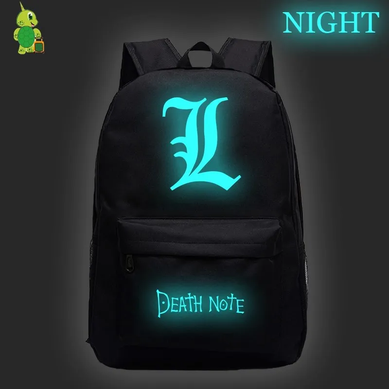 1 Рюкзак с надписью «Death Note», повседневный рюкзак для ноутбука, школьные сумки для подростков, девочек и мальчиков, модные дорожные сумки на плечо, детские сумки для книг - Цвет: 1
