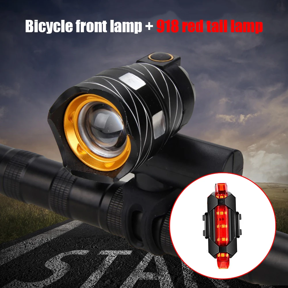 

15000LM T6 Led Light Bike Bicycle Light Set Usb Rechargeable Headlight/flashlight Waterproof Zoomable Cycling Lamp For Bike