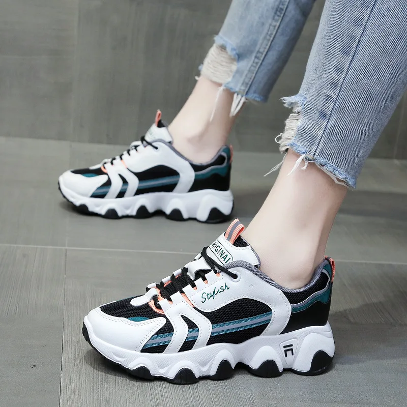 

Spring New Sports Dad Shoes Women's Platform Height Increasing Casual Running Shoes Female Student Shoes Flat Shoes