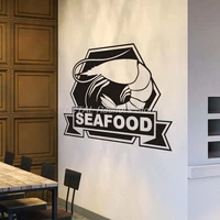 seafood restaurant decor vinyl wall decal prawn funny kitchen dining room sticker bar drink art sticker