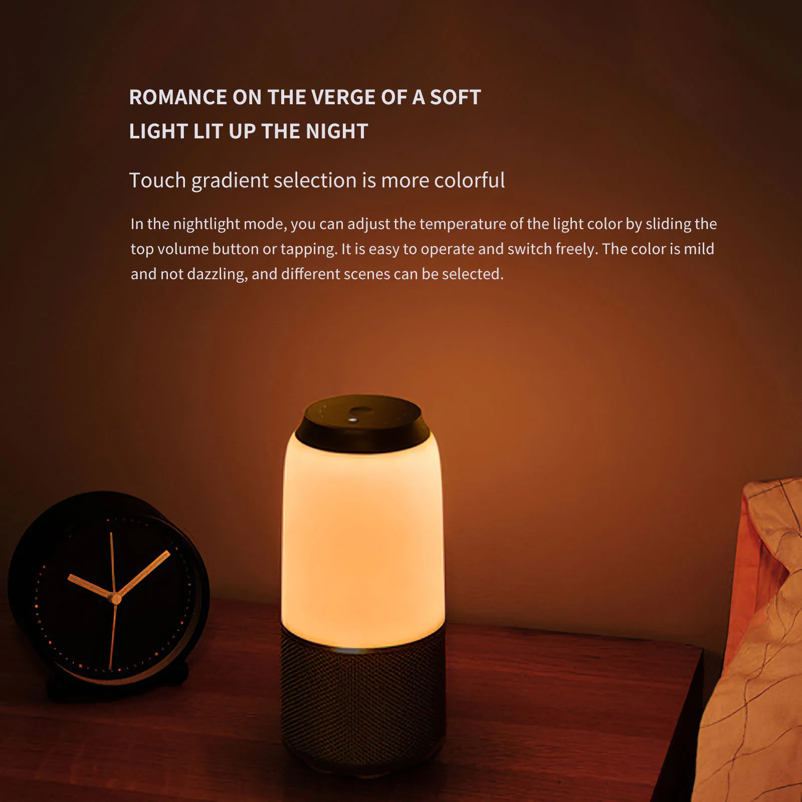 

Беспроводной музыкальный плеер с Bluetooth, высококачественный звук, колонка с цветсветильник лампой, сенсорный перезаряжаемый Bluetooth-динамик