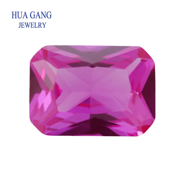 Octangle shape 3# red stone princess cut synthetic corundum gems stone for jewelry size 3x5~10x14mm free shipping