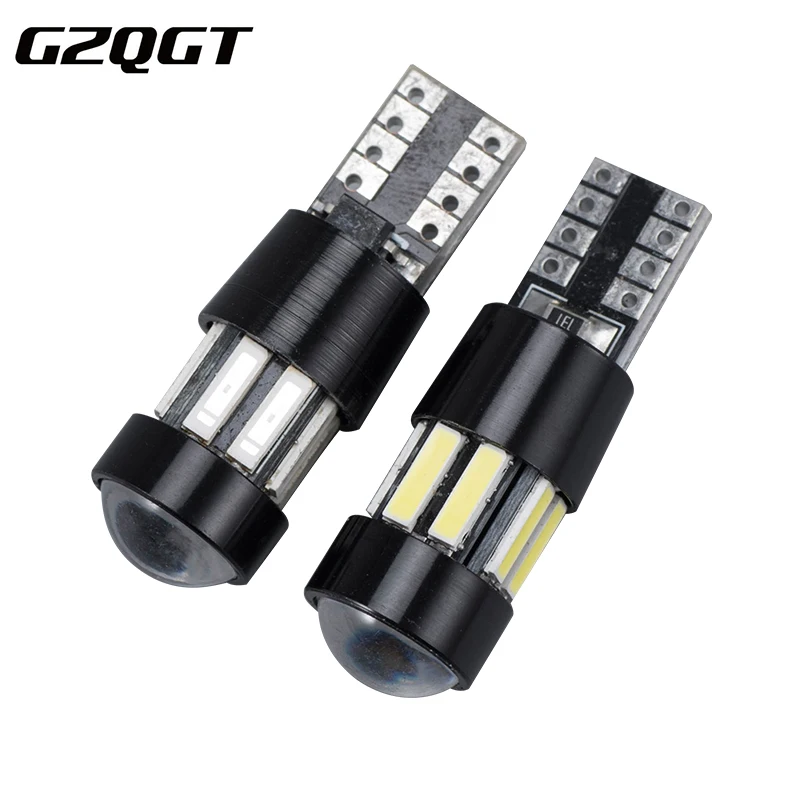 2 шт. T10 LED canbus W5W 194 168 led внутренние Ксеноновые белые CANBUS NO OBC ERROR t10 10SMD 7020 с