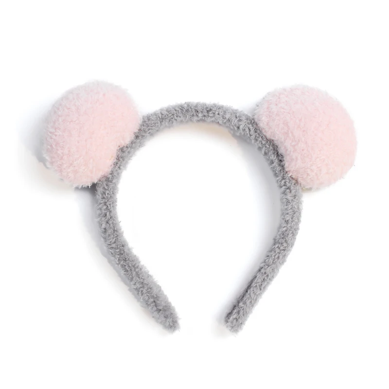 

Furry Headband Female Autumn and Winter Imitation Rabbit Fur Wide-Edged Headband Plush Bear Ear Hairpin Hair Band Korean Hair