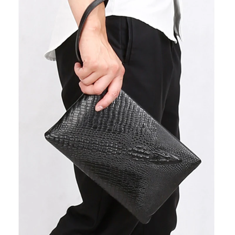 Деловой клатч известного бренда дизайнерская сумка с крокодиловым узором