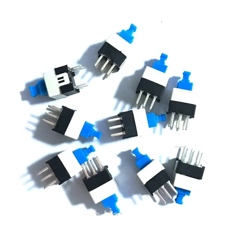 

Тактильный микро-переключатель мощности, самоблокирующийся кнопочный фиксатор 8*8 8x8 мм, 20 шт./лот, 8x8 мм, 6 контактов