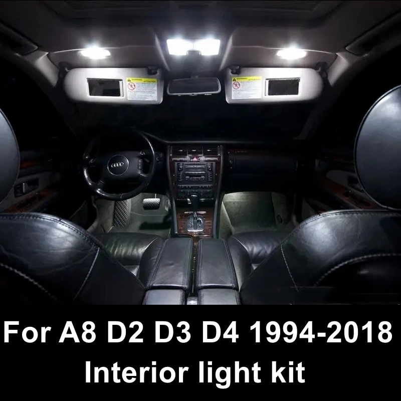 

Комплект автомобильных светодиодных ламп ErrorFree для салона автомобиля для Audi A8 D2 D3 D4 аксессуары 1994-2015 светодиодсветодиодный внутренние купо...