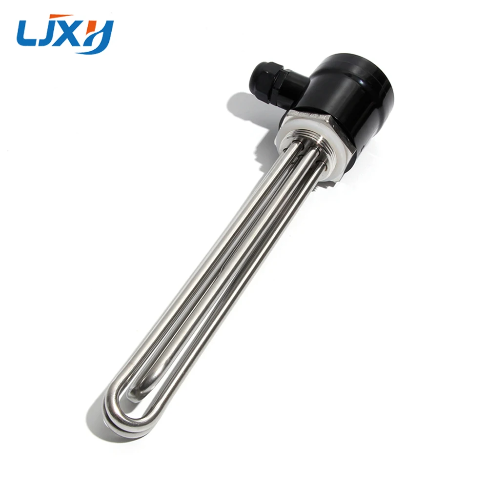 

LJXH DN32 1 1/4" Bsp Thread 3/4.5/6/9/12KW 3U Tubular Electrical Immersion Heater Heating Element with Probe and Ground Screw